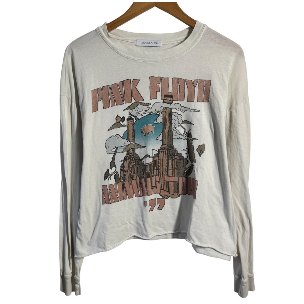 Daydreamer Pink Floyd Animals Tour 77 Long Sleeve Graphic Tee Cream Large